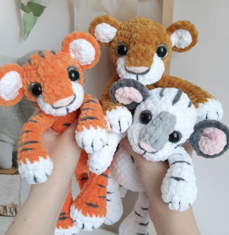 Crochet PATTERN tiger, lion, Amigurumi tutorial photo review